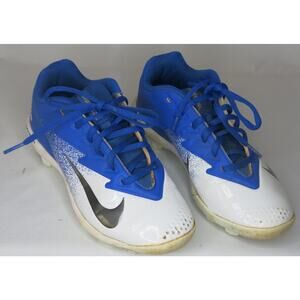 NIKE Lunarlon Vapor Baseball Softball Cleats Size 3Y Kids Blue White Sports